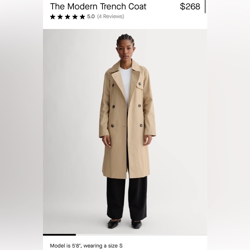 NWT: Everlane The Modern Trench S